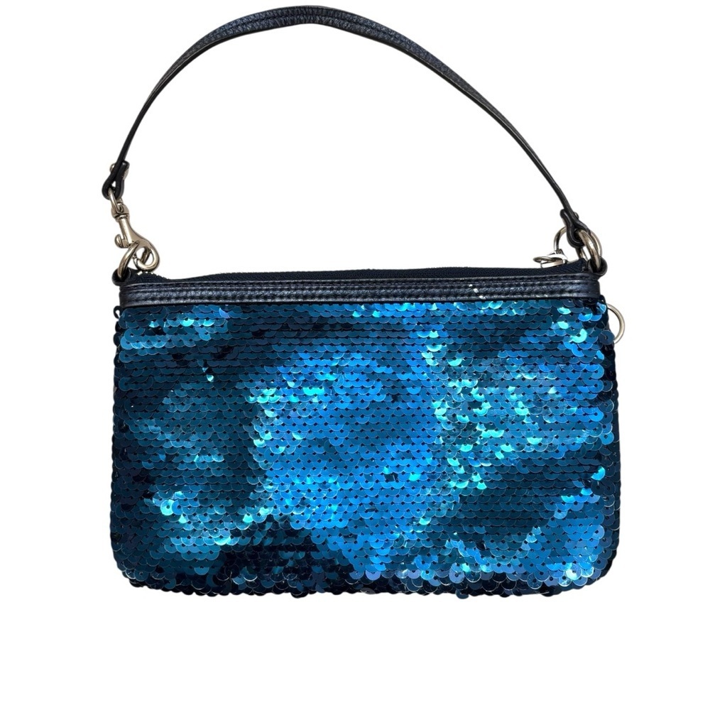 Coach blue sequins poppy mini bag evening formal - Picture 2 of 10